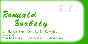 romuald borbely business card